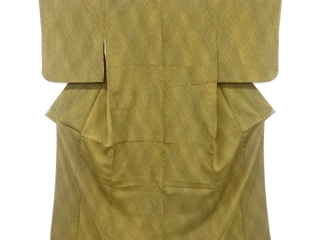 未使用品　抽象斜め縞模様織り出しお召着物